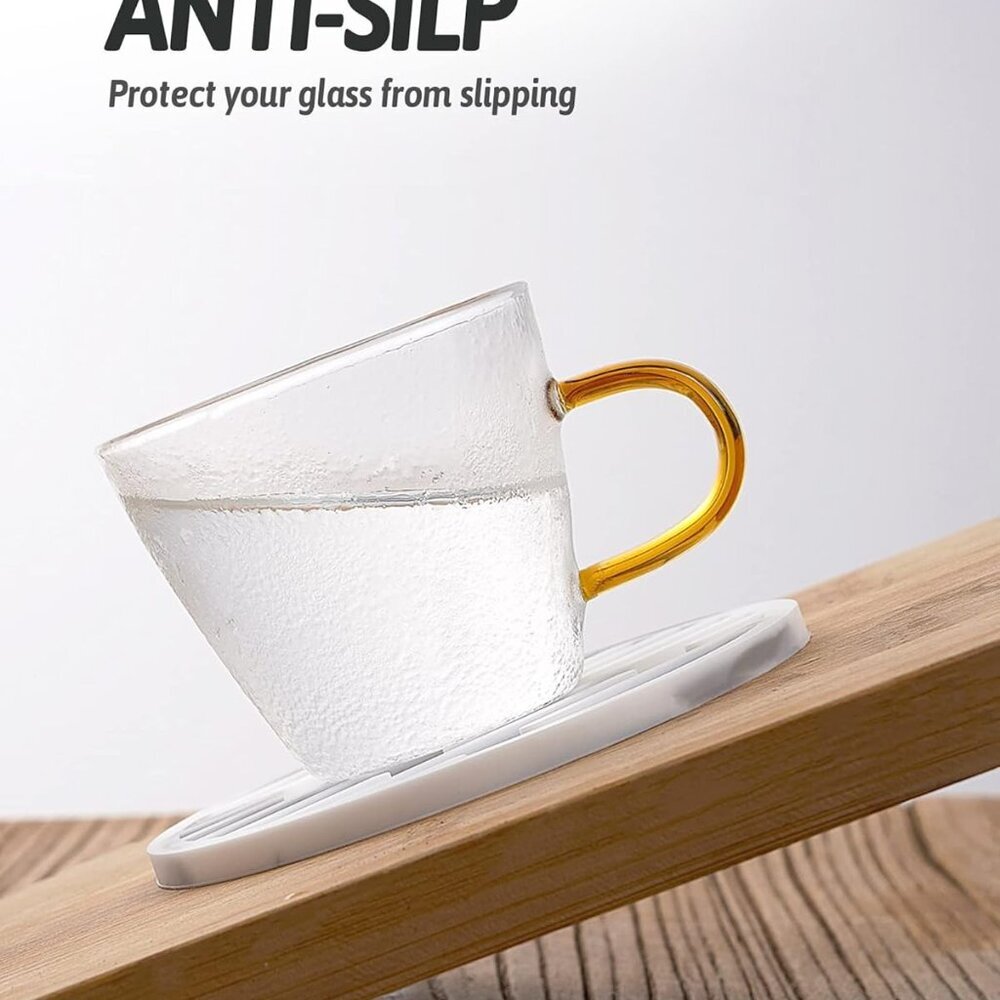 Silicone Coasters for Drinks Set of 6 with Holder - Waterproof Non-Slip Reusable - Picture 2 of 8